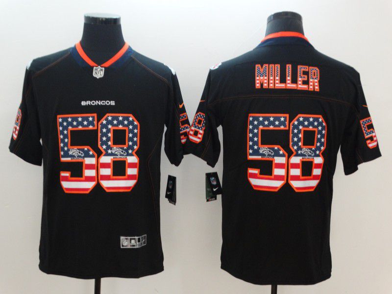 Men Denver Broncos #58 Miller Nike USA Flag Fashion Black Color Rush Limited NFL Jerseys->seattle seahawks->NFL Jersey
